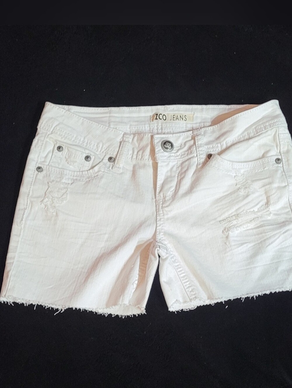 ZCO Jeans White Distressed Women’s Shorts Sz 3